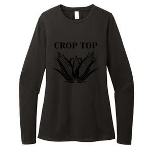 Crop Top Corn Womens CVC Long Sleeve Shirt