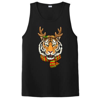 Christmas Tiger Cat Santa Clause Reindeer Xmas Tiger Lover PosiCharge Competitor Tank