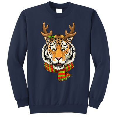 Christmas Tiger Cat Santa Clause Reindeer Xmas Tiger Lover Sweatshirt