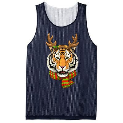 Christmas Tiger Cat Santa Clause Reindeer Xmas Tiger Lover Mesh Reversible Basketball Jersey Tank