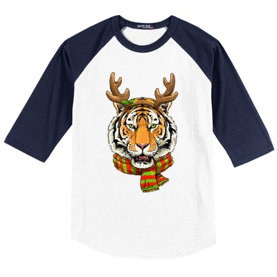 Christmas Tiger Cat Santa Clause Reindeer Xmas Tiger Lover Baseball Sleeve Shirt