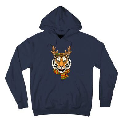 Christmas Tiger Cat Santa Clause Reindeer Xmas Tiger Lover Tall Hoodie