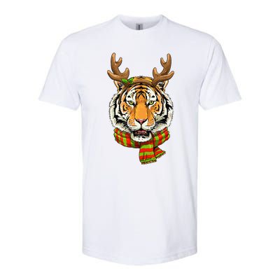 Christmas Tiger Cat Santa Clause Reindeer Xmas Tiger Lover Softstyle CVC T-Shirt