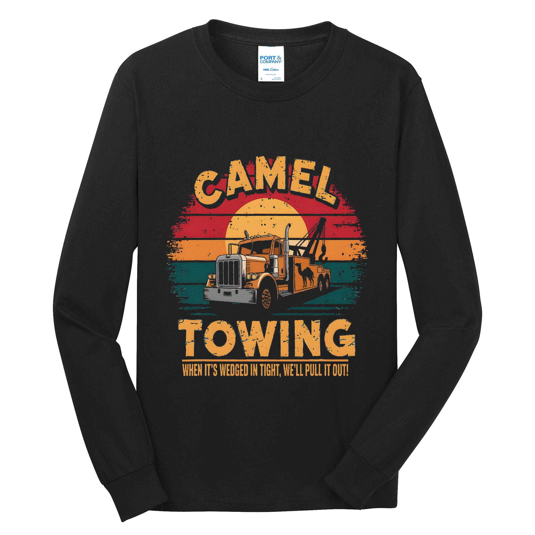 Camel Towing Cool Humor Adult Humor Camel Towing Tall Long Sleeve T-Shirt