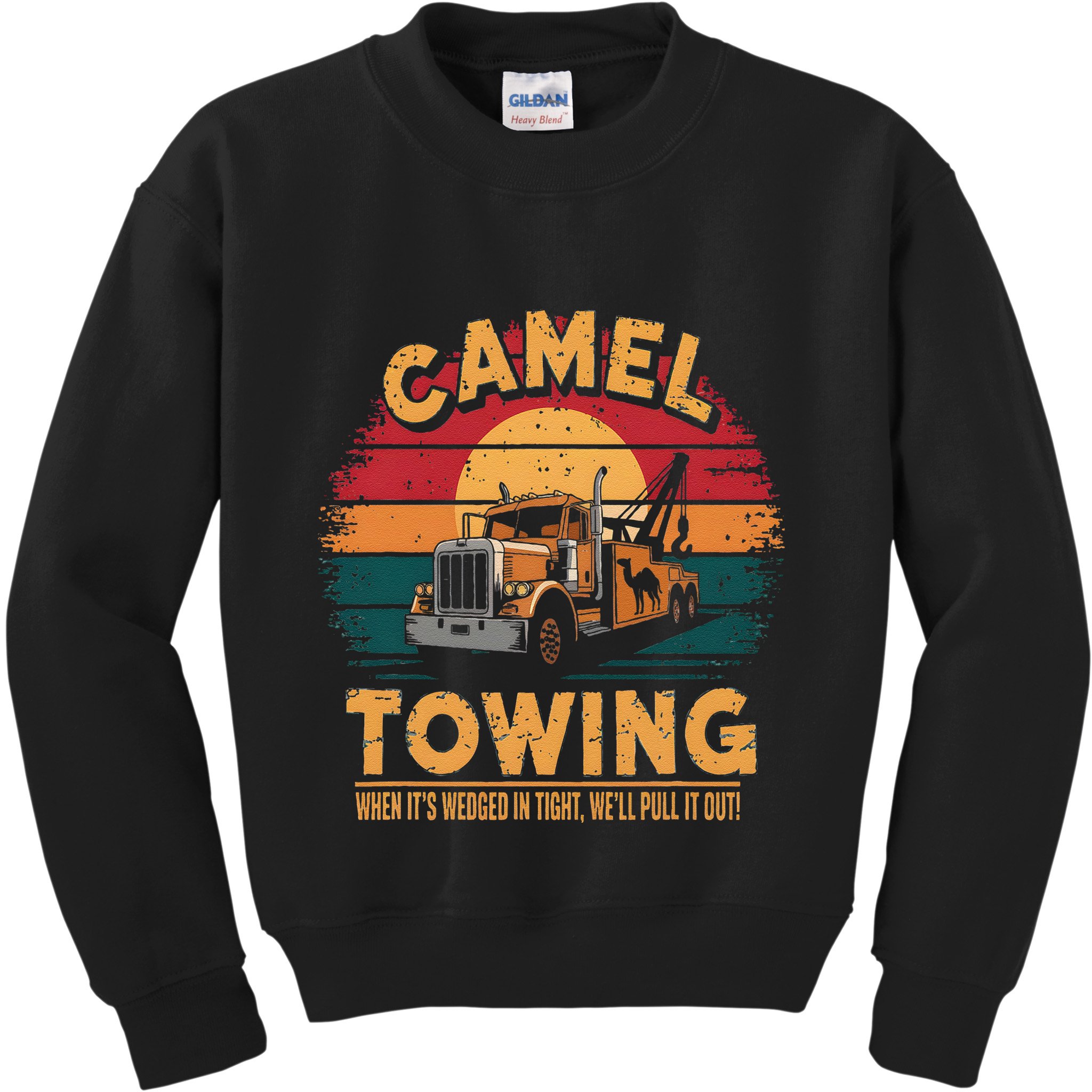 Camel Towing Cool Humor Adult Humor Camel Towing Kids Sweatshirt