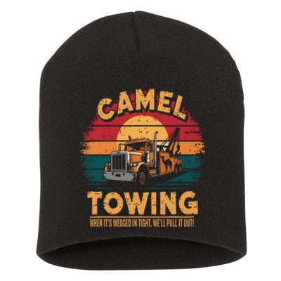 Camel Towing Cool Humor Adult Humor Camel Towing Short Acrylic Beanie