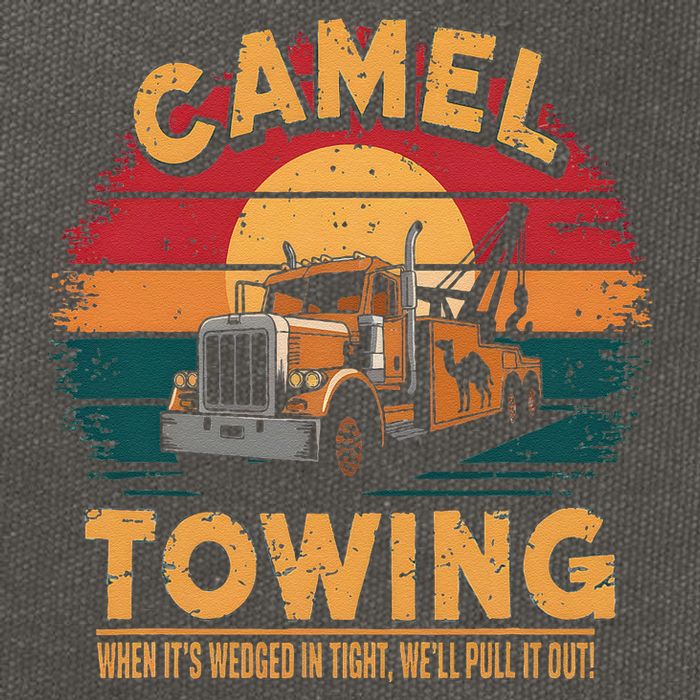 Camel Towing Cool Humor Adult Humor Camel Towing Cotton Canvas Backpack