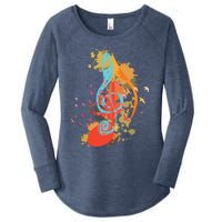 Colorful Treble Clef Music Theory Musician Teacher Birds Women's Perfect Tri Tunic Long Sleeve Shirt