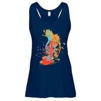 Colorful Treble Clef Music Theory Musician Teacher Birds Ladies Essential Flowy Tank