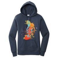 Colorful Treble Clef Music Theory Musician Teacher Birds Women's Pullover Hoodie