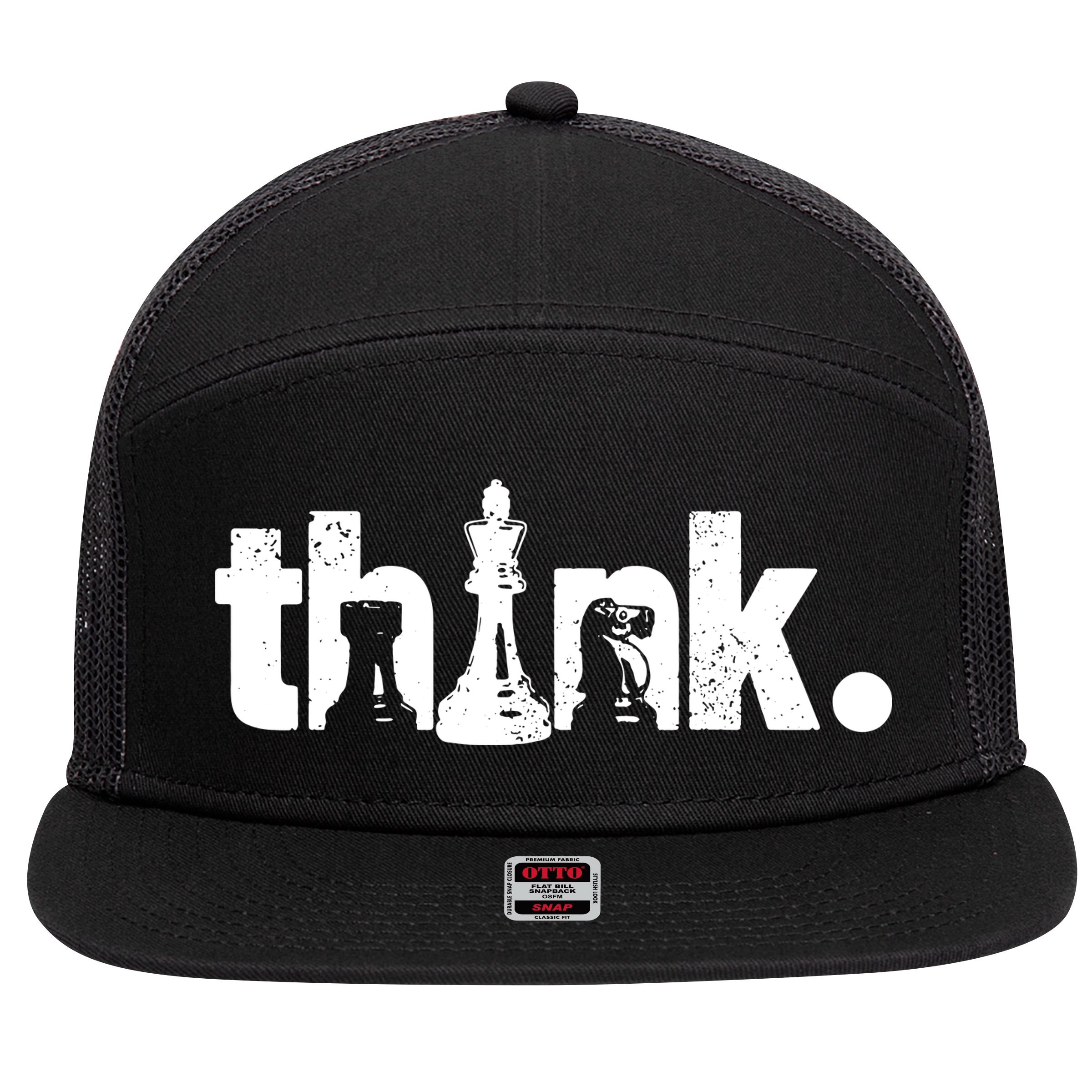 Chess Think 7 Panel Mesh Trucker Snapback Hat