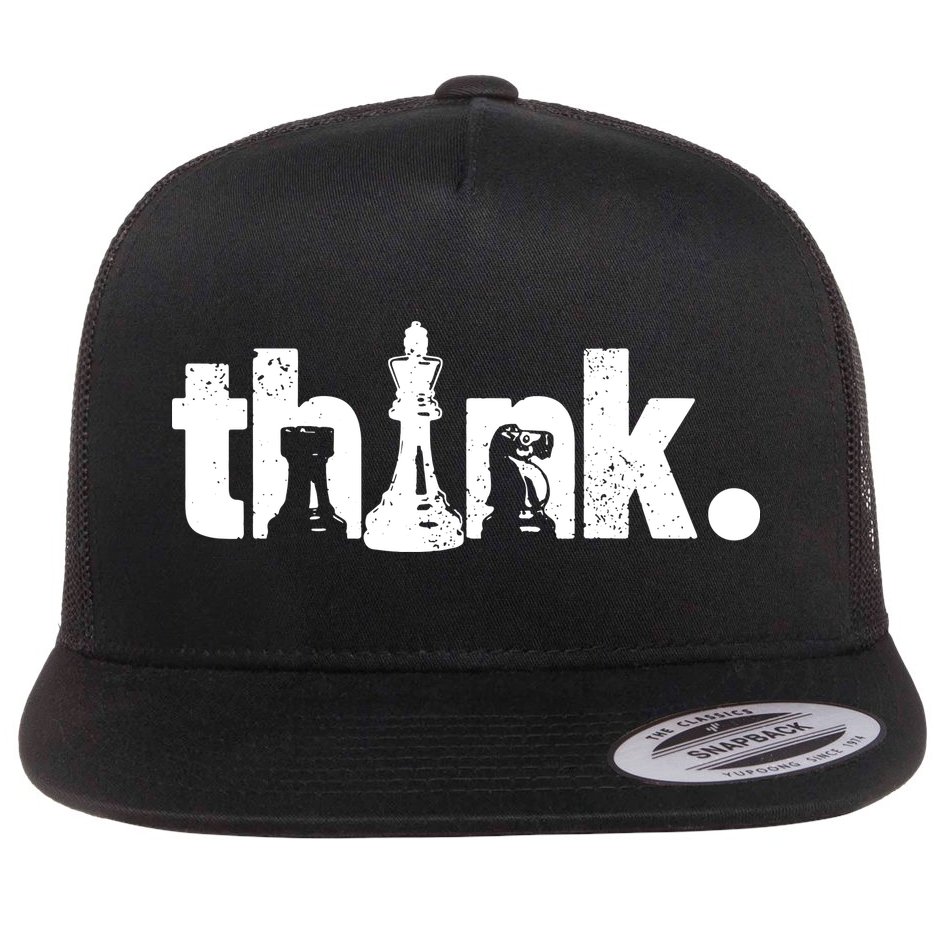Chess Think Flat Bill Trucker Hat
