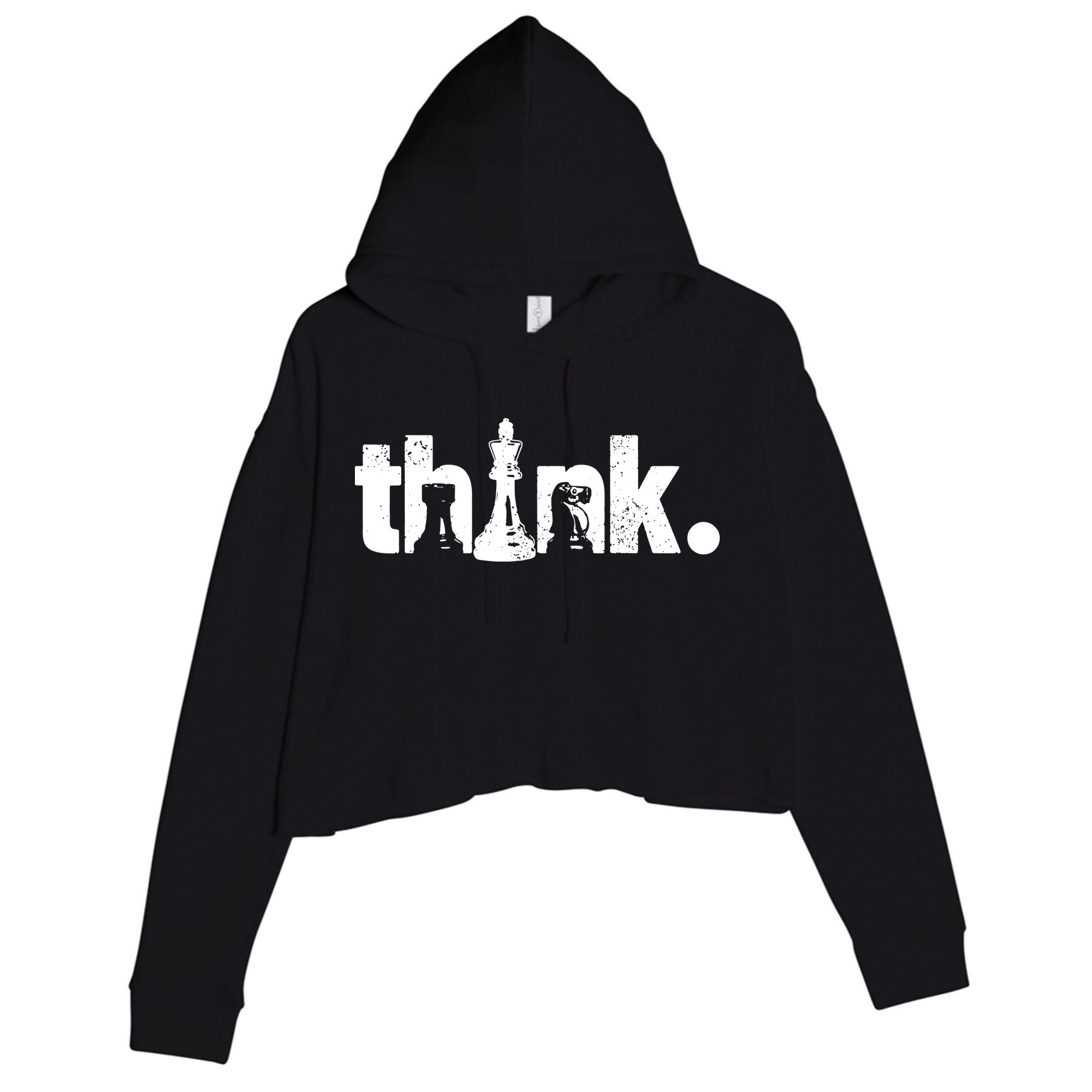 Chess Think Crop Fleece Hoodie