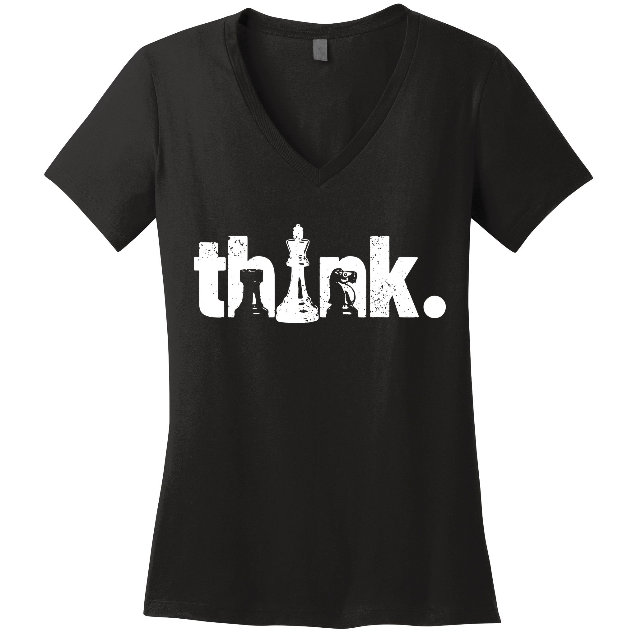 Chess Think Women's V-Neck T-Shirt