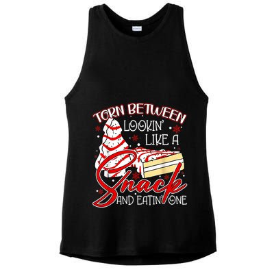 Christmas Tree Cake Torn Between Look Like A Snack Eat One Ladies PosiCharge Tri-Blend Wicking Tank