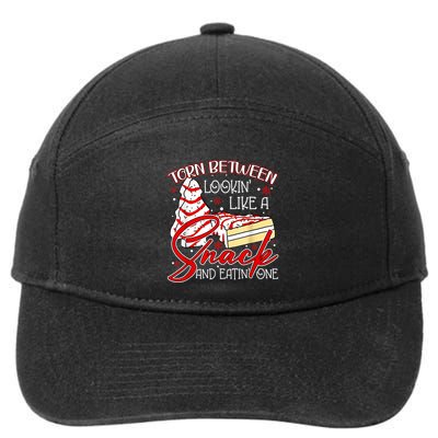 Christmas Tree Cake Torn Between Look Like A Snack Eat One 7-Panel Snapback Hat