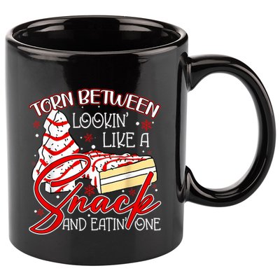 Christmas Tree Cake Torn Between Look Like A Snack Eat One 11oz C Handle Ceramic Mug