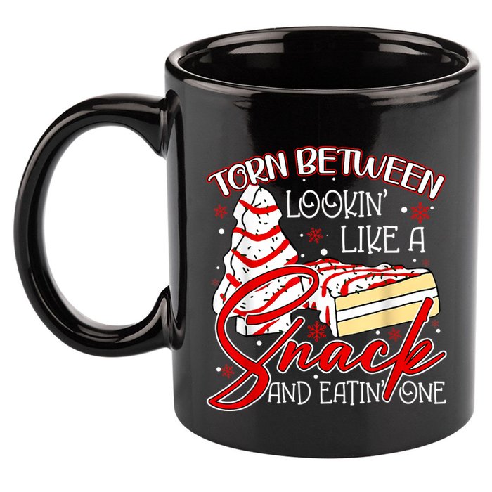 Christmas Tree Cake Torn Between Look Like A Snack Eat One 11oz C Handle Ceramic Mug