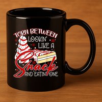 Christmas Tree Cake Torn Between Look Like A Snack Eat One 11oz C Handle Ceramic Mug