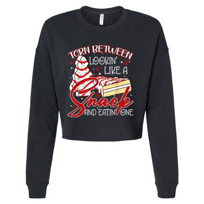 Christmas Tree Cake Torn Between Look Like A Snack Eat One Cropped Pullover Crew