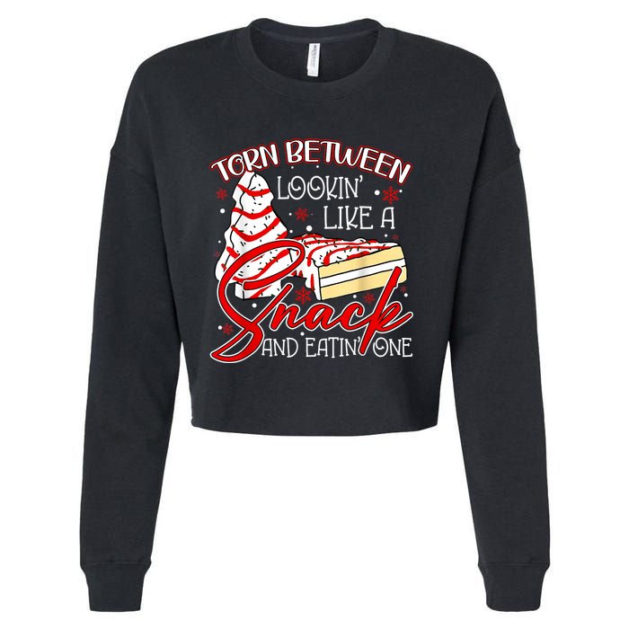 Christmas Tree Cake Torn Between Look Like A Snack Eat One Cropped Pullover Crew