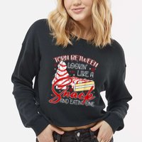Christmas Tree Cake Torn Between Look Like A Snack Eat One Cropped Pullover Crew