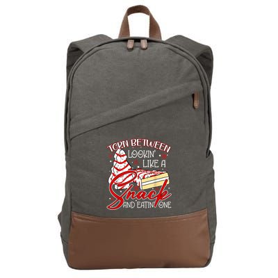 Christmas Tree Cake Torn Between Look Like A Snack Eat One Cotton Canvas Backpack