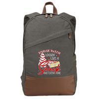 Christmas Tree Cake Torn Between Look Like A Snack Eat One Cotton Canvas Backpack