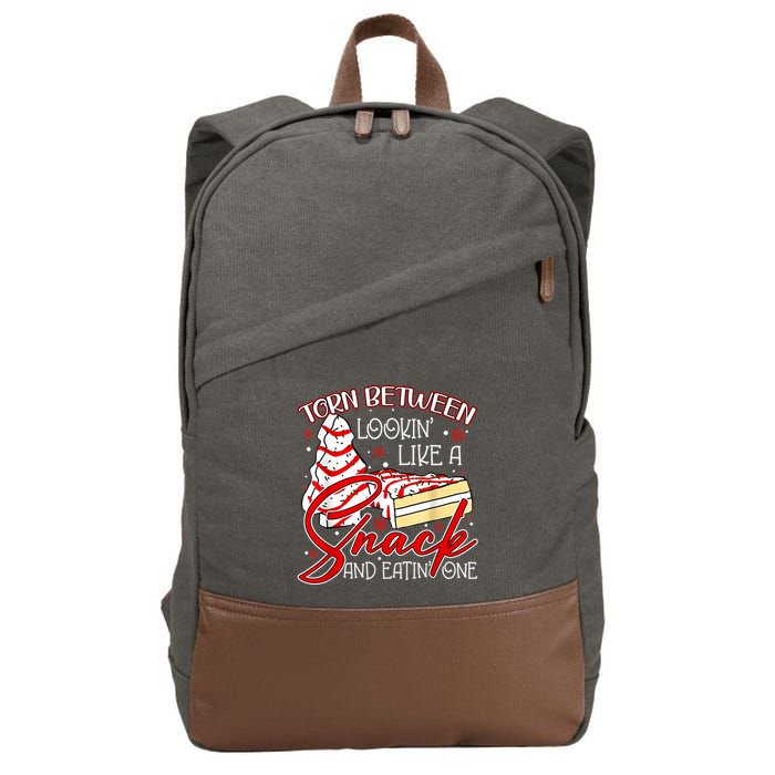 Christmas Tree Cake Torn Between Look Like A Snack Eat One Cotton Canvas Backpack