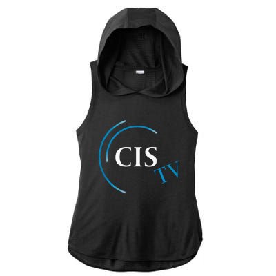 Cis Tv Crew Pocket Logo Ladies PosiCharge Tri-Blend Wicking Draft Hoodie Tank