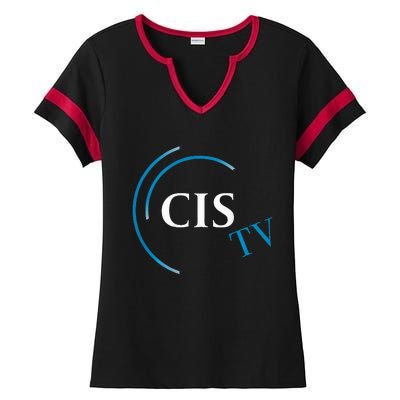 Cis Tv Crew Pocket Logo Ladies Halftime Notch Neck Tee