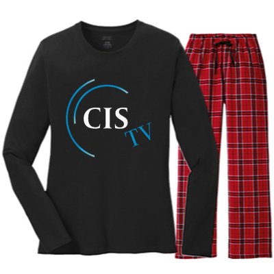 Cis Tv Crew Pocket Logo Women's Long Sleeve Flannel Pajama Set 