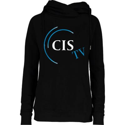 Cis Tv Crew Pocket Logo Womens Funnel Neck Pullover Hood