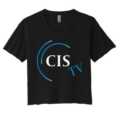 Cis Tv Crew Pocket Logo Women's Crop Top Tee