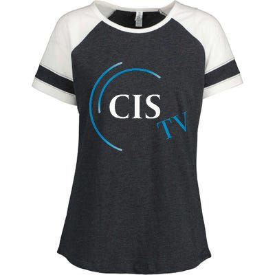 Cis Tv Crew Pocket Logo Enza Ladies Jersey Colorblock Tee