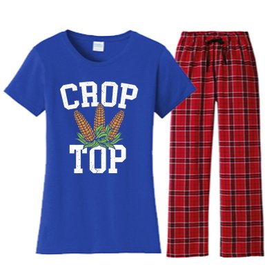 Crop Top Corn Farming Agriculturist Aggriculture Farmer Cute Gift Women's Flannel Pajama Set