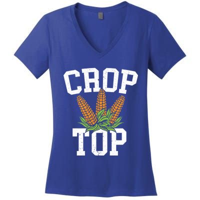 Crop Top Corn Farming Agriculturist Aggriculture Farmer Cute Gift Women's V-Neck T-Shirt