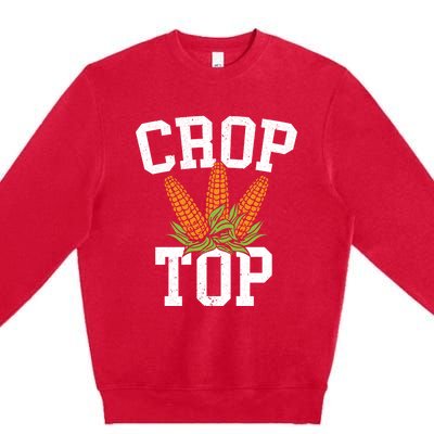 Crop Top Corn Farming Agriculturist Aggriculture Farmer Cute Gift Premium Crewneck Sweatshirt