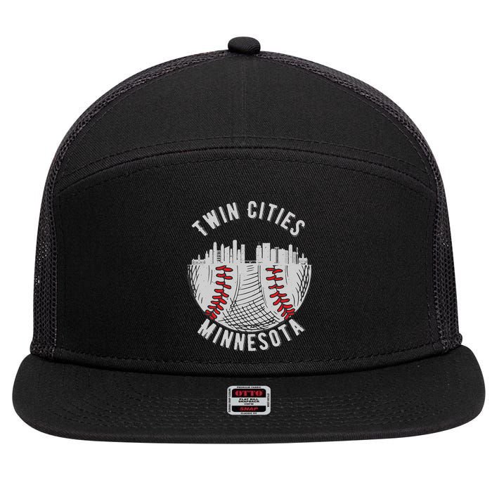 Cool Twin Cities Minnesota MN Baseball Skyline St. PaulMPLS 7 Panel Mesh Trucker Snapback Hat
