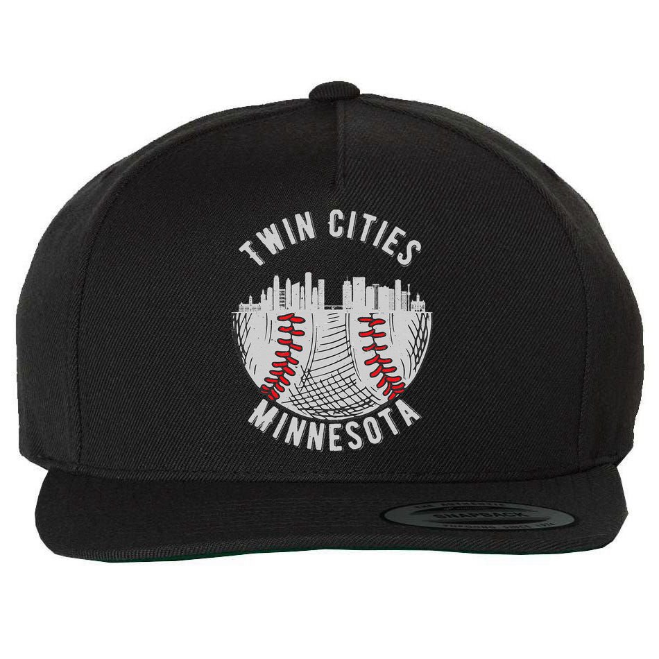Cool Twin Cities Minnesota MN Baseball Skyline St. PaulMPLS Wool Snapback Cap