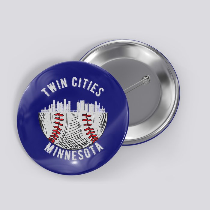 Cool Twin Cities Minnesota MN Baseball Skyline St. PaulMPLS Button