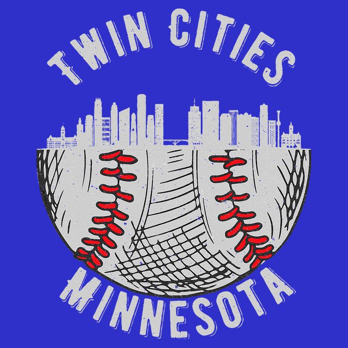 Cool Twin Cities Minnesota MN Baseball Skyline St. PaulMPLS Button