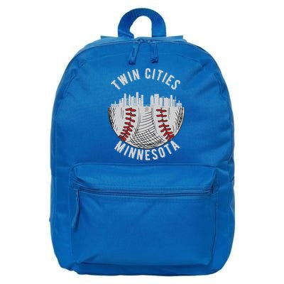 Cool Twin Cities Minnesota MN Baseball Skyline St. PaulMPLS 16 in Basic Backpack
