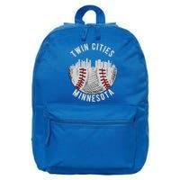 Cool Twin Cities Minnesota MN Baseball Skyline St. PaulMPLS 16 in Basic Backpack
