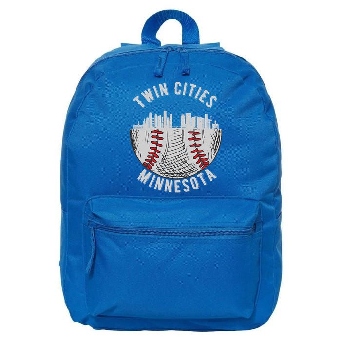 Cool Twin Cities Minnesota MN Baseball Skyline St. PaulMPLS 16 in Basic Backpack