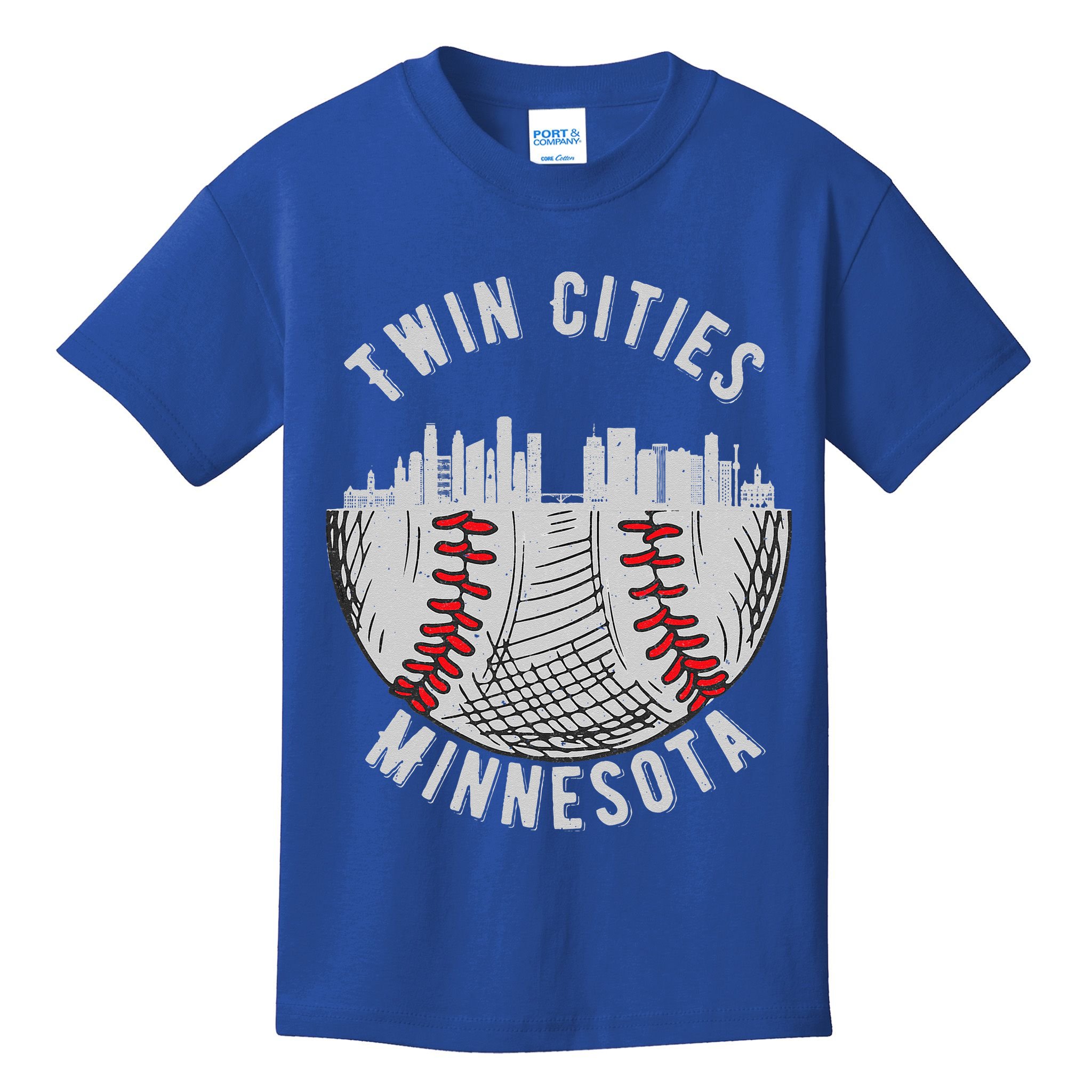 Cool Twin Cities Minnesota MN Baseball Skyline St. PaulMPLS Kids T-Shirt