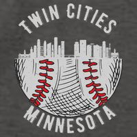 Cool Twin Cities Minnesota MN Baseball Skyline St. PaulMPLS Vector Backpack