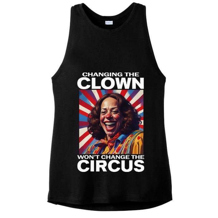 Changing The Clown WonT Change The Circus Kamala Clown Ladies PosiCharge Tri-Blend Wicking Tank