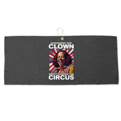 Changing The Clown WonT Change The Circus Kamala Clown Large Microfiber Waffle Golf Towel