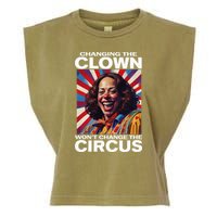 Changing The Clown WonT Change The Circus Kamala Clown Garment-Dyed Women's Muscle Tee